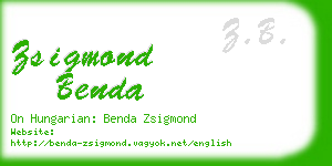 zsigmond benda business card